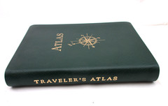 ATLAS The Traveler’s Atlas A Geographic Handbook Leather Cover 4×6″