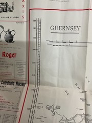 VINTAGE ANTIQUE MAP OF Guernsey , G W May , Double Sided , see pics