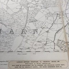 Admiralty Charts Ordnance Survey Map Denbighshire 1875 Survey 1886 Print Cloth