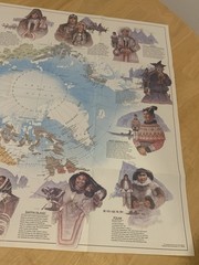 National Geographic 1983 Peoples Of The Artic Inuit Eskimo Culture Map Poster