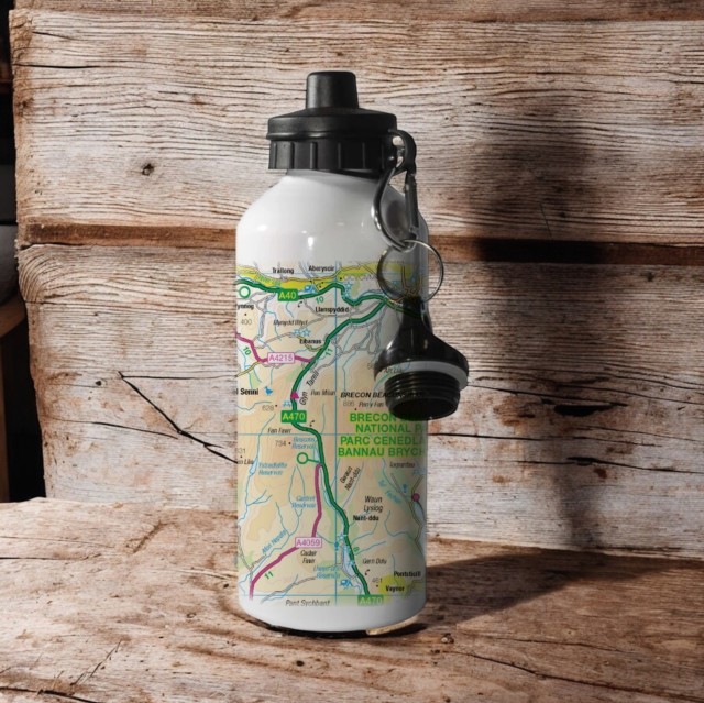 OS Map 600ml Metal Water Bottle – Brecon Beacons National Park
