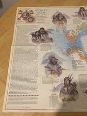 National Geographic 1983 Peoples Of The Artic Inuit Eskimo Culture Map Poster