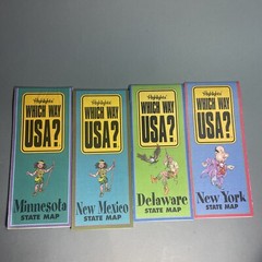 Lot (13) HIGHLIGHTS Which Way USA State Map School Activity Homeschool Learning