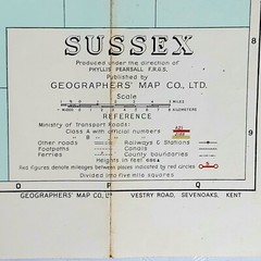 Vintage 1960’s Geographica Road Map Sussex & A-Z Croyden, Purley, Sutton 2001
