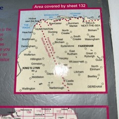 North West Norfolk/King’s Lynn/Fakenham OS 132 Landranger Sheet Map Folded