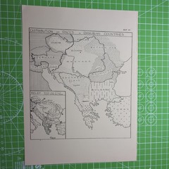 Original Vintage Sketch Map Of The Distribution Of Races In Danubian Countries