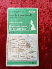 Vintage OS Map Norfolk Broads North TG22/32 Ordnance Survey Pathfinder c1980s