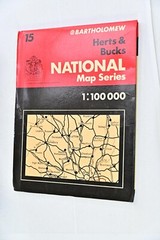 5 vintage BARTHOLOMEW Maps UK regions 1:100 000 Scale Colourful Display