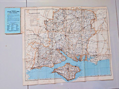 Bacon’s County Map & Guide Hampshire For Cyclists & Tourists on Cloth