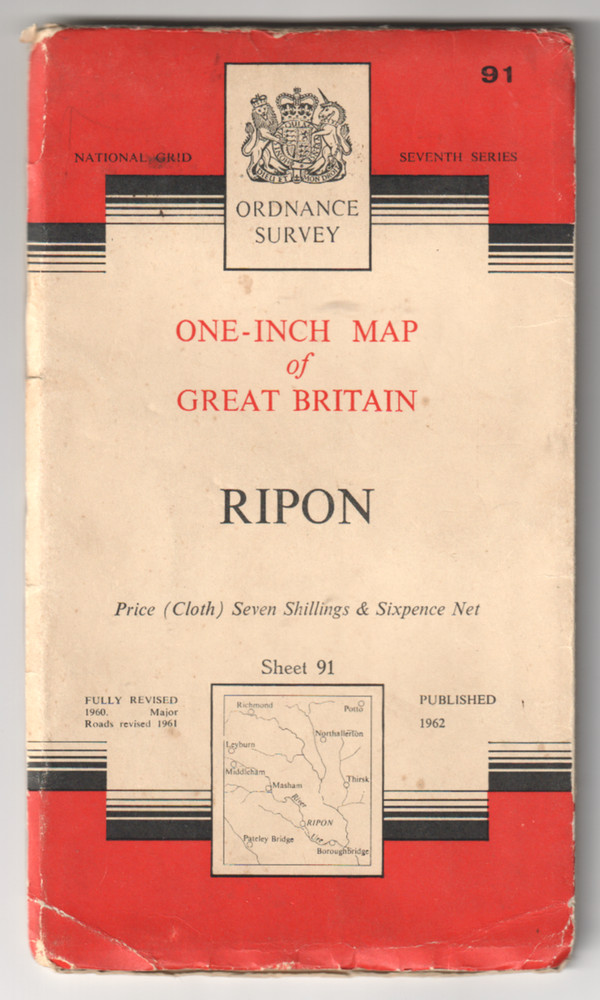 RIPON – Ordnance Survey One Inch Map (Seventh Edition) – Cloth