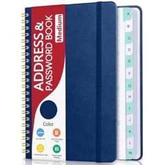 Address Book with Alphabetical Tabs, Hardcover Medium(5.7″ x 7.7″) Navy Blue