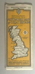Vintage Bartholomews Quarter Inch Cloth Map,Sheet 15,Birmingham-Leicester, 1940s