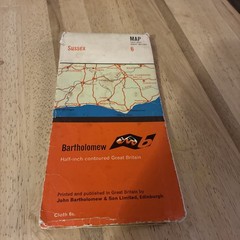 Bartholomew, Half Inch Cloth Map, No: 6, Sussex