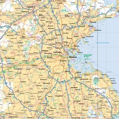 Rand McNally Easy to Read: Massachusetts State Map Multicolor