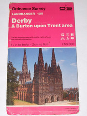 ORDNANCE SURVEY LANDRANGER MAP DERBY BURTON UPON TRENT AREA SHEET 128 VGC