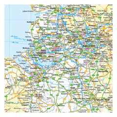 UK A B Roads Motorway London Ireland Wall Map Laminated Large Wall Map 120X83cm