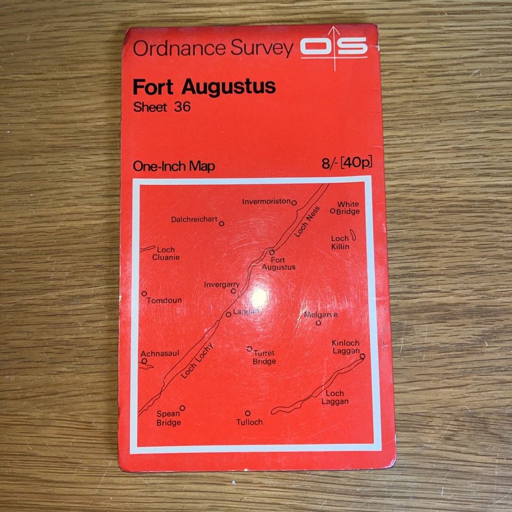 Vintage Ordnance Survey One Inch Fort Augustus 1961 Map Sheet 36