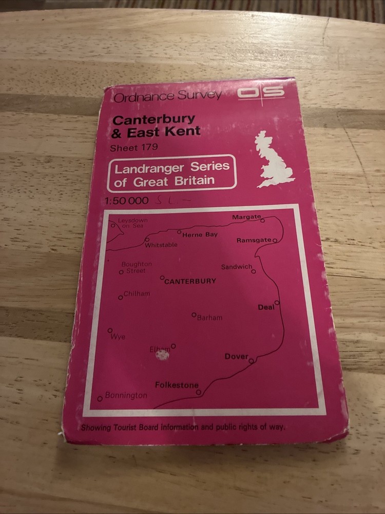 OS Ordnance Survey Map Canterbury Margate Folkestone Dover Landranger Sheet 179
