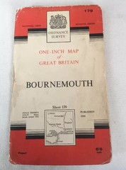1962 Ordnance Survey Seventh Series One Inch Bournemouth Map 179