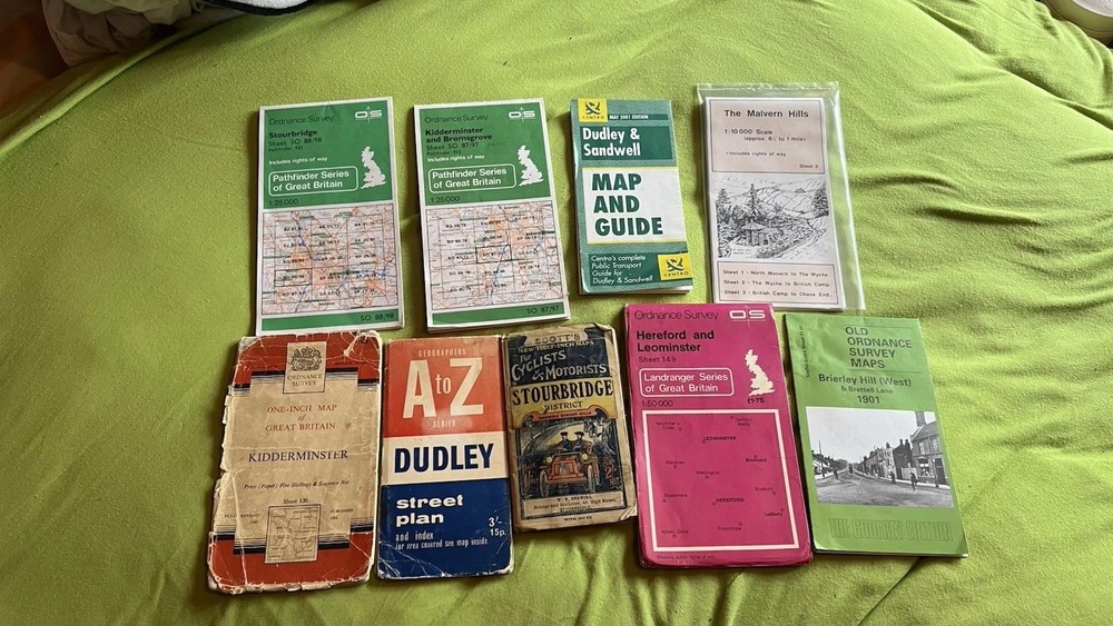Ordnance Survey A-Z Maps Vintage Black Country. Malvern Hills Dudley Stourbridge