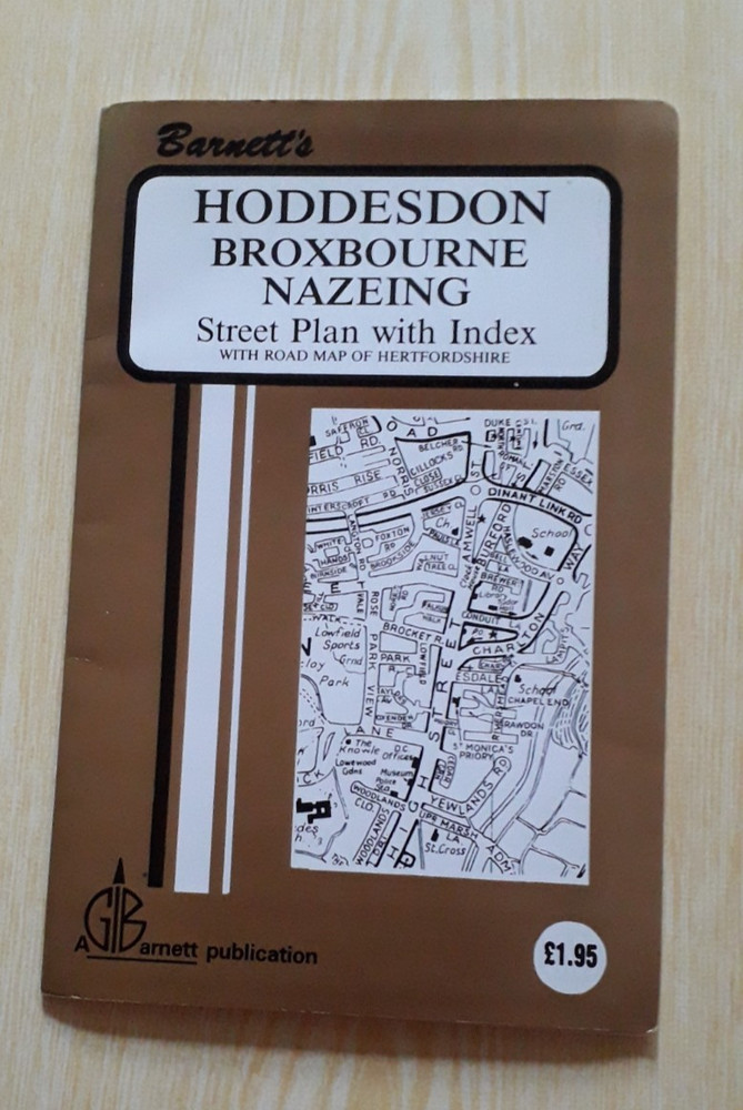 Barnett’s Hoddesdon Broxbourne Nazeing Street Plan with Index – Hertfordshire