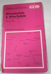 Ordnance Survey Map 1:50,000 Sheet 98 Wensleydale & Wharfdale