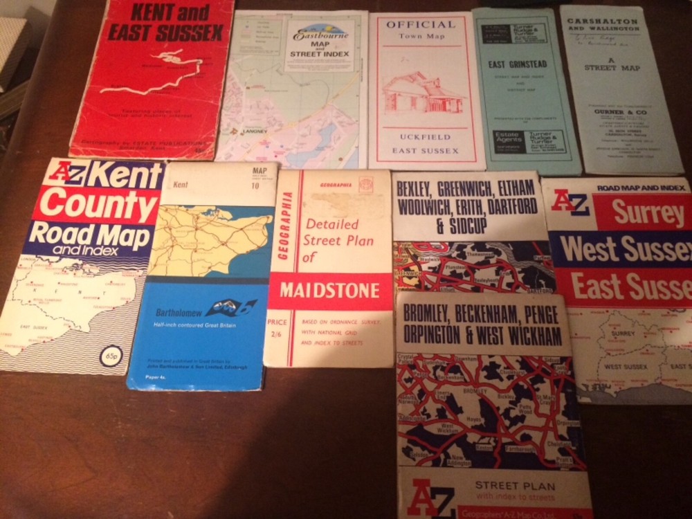 Vintage maps Kent & surrounding areas… mixed lot