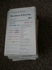 103 109 110 BLACKBURN MANCHESTER SHEFFIELD LANDRANGER OS ORDNANCE SURVEY MAP LOT