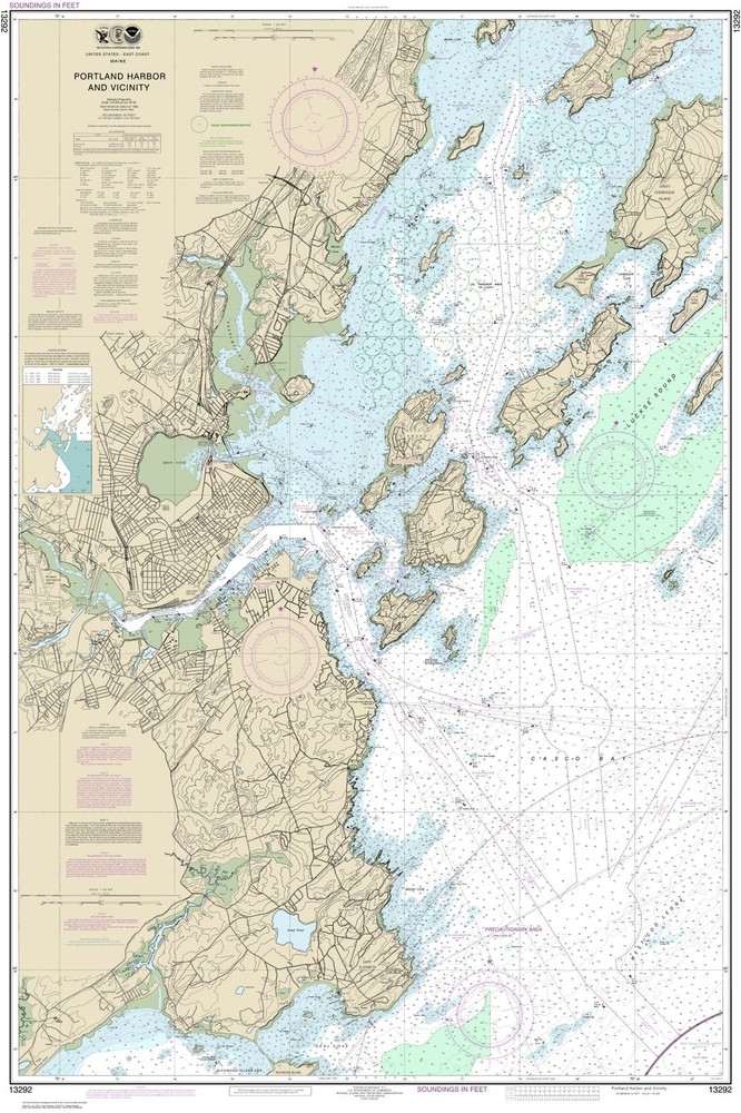 Portland Harbor and Vicinity | Waterproof NOAA Chart 13292
