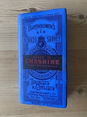 Antique 1910-1920 Bartholomews New Reduced Survey Map 12 – Cheshire – cloth