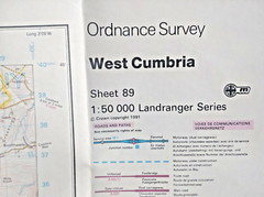 West Cumbria OS Ordnance Survey Landranger Map No 89 1991