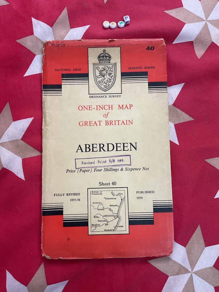 Ordnance Survey One Inch ABERDEEN vintage , rambling walking