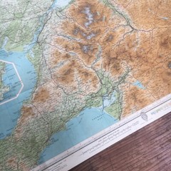 Vintage Bartholomews cloth backed map of North Wales