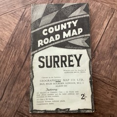 Vintage Surrey County Road Map in Colour – Geographers Map