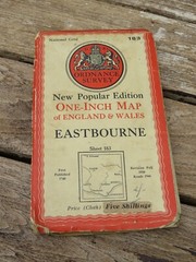 Ordnance Survey Map 183 Eastbourne Cloth Backed 1940 Revised 1946
