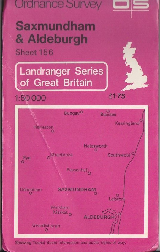 Ordnance Survey 1:50,000 Map Landranger Sheet 156 Saxmundham & Aldeburgh