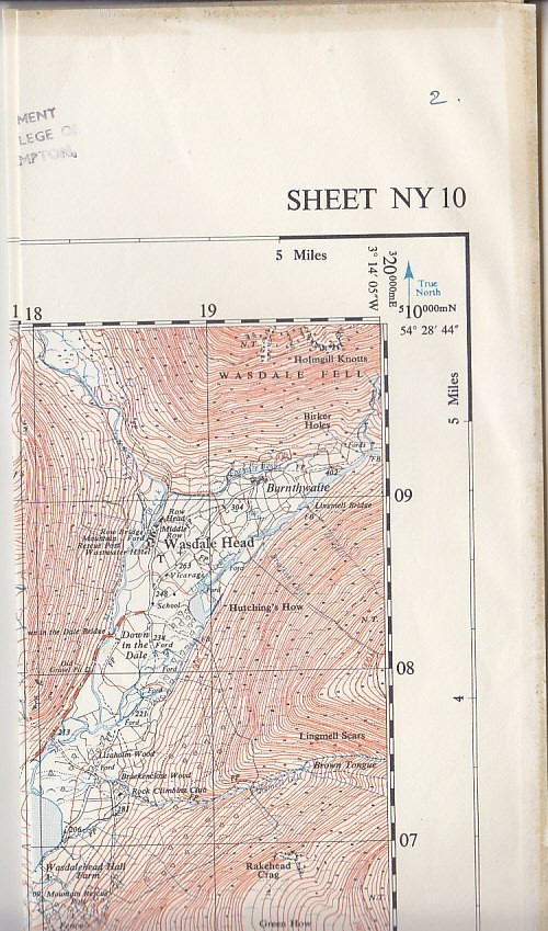 Ordnance Survey 1:25,000 Provisional Series Map Sheet NY 10 Wast Water