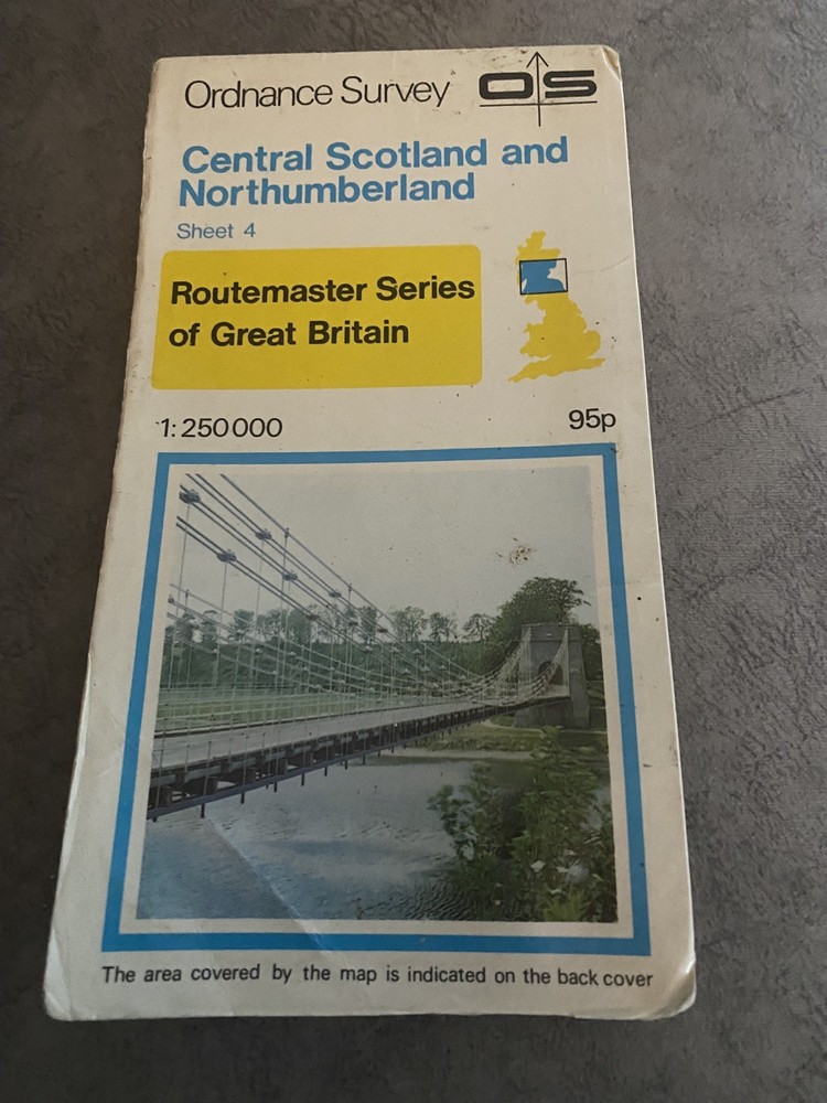 Central Scotland and Northumberland sheet 4 OS Routemaster series Map Free P&P