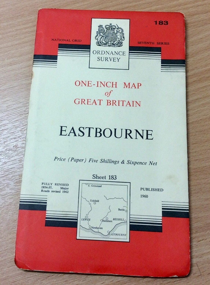 Vintage Ordnance Survey One Inch Map Of Eastbourne