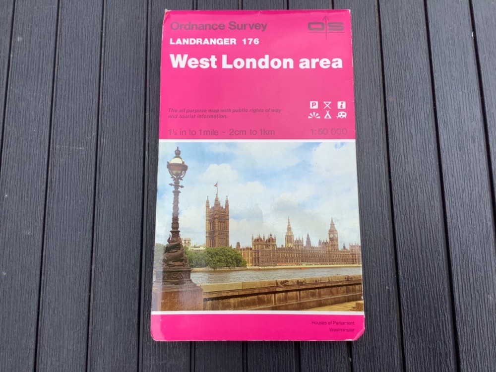 OS Ordnance Survey Landranger Map 176 West London area – 1990