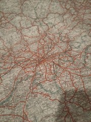 Geographia Clear Road Map On Cloth 60 Miles Round Blackpool England And Wales