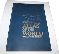 National Geographic Atlas of the World Revised Sixth Edition 1995 Hardcover Map