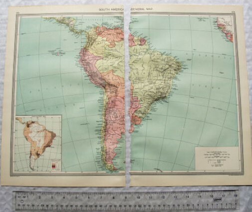 c1907 Harmsworth Plate No. 185-186 South America General Map