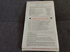 Ontario Canada Vintage Fold Out Paper Map 1968 Travel