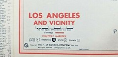 1967 Texaco Road Map of Los Angeles California – Genuine