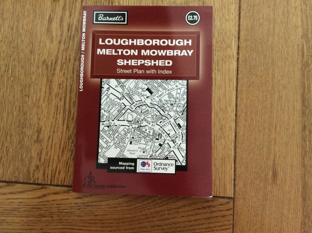 LOUGHBOROUGH MELTON MOWBRAY street plan fold out black/white