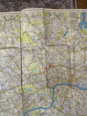 Vintage Premier Map of London & Suburbs Folding Street Map Geographers Map Co