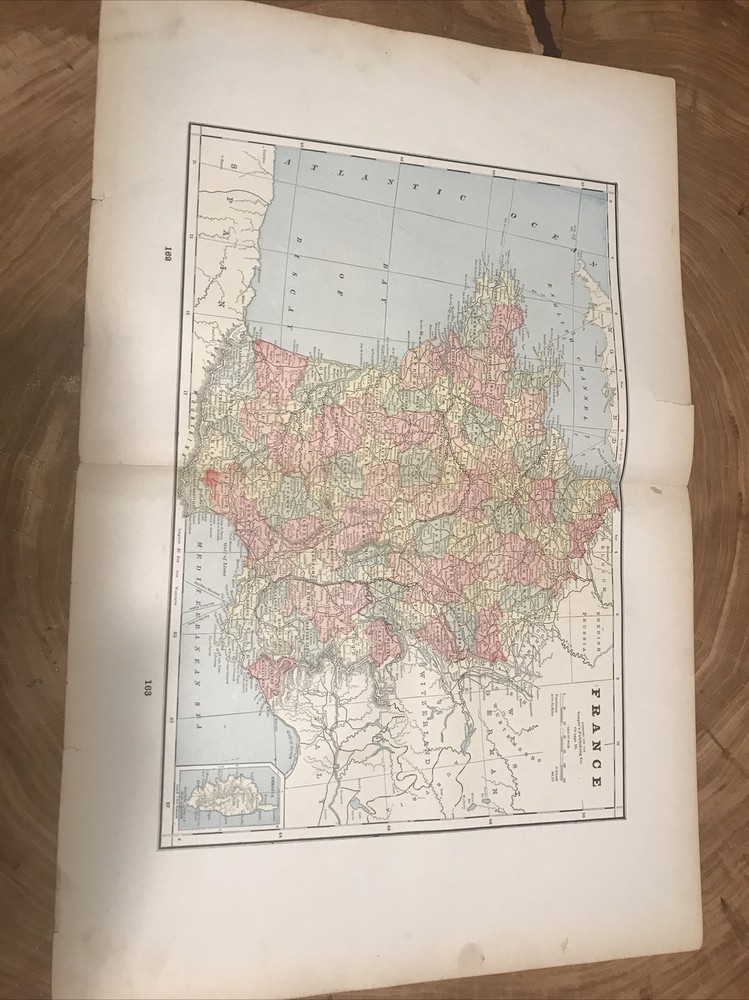 1895 Peoples Family Atlas Maps France Polar Regions Article Discoveries
