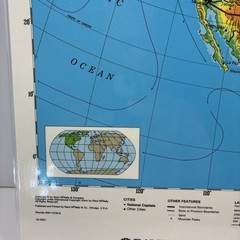 17″ x 22″ Rand McNally Markable Map of North America Two-Sided Pre-owned