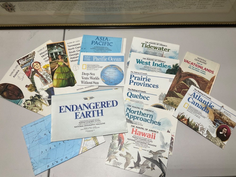 Vintage National Geographic Maps Job Lot various RARE A2